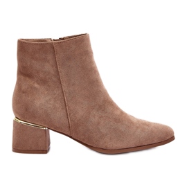 PE1 Stivali da Donna con Tacco Alto in Camoscio Beige Mebassa