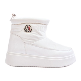 Stivali da neve slip-on con plateau da donna, Gattea bianco bianca