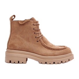 Stivaletti da Donna con Cerniera, Beige Scuro Apolosi
