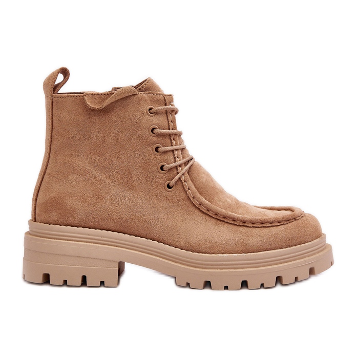 Stivaletti da Donna con Cerniera, Beige Scuro Apolosi