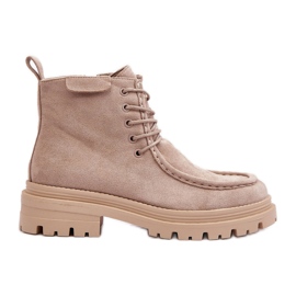 Stivali Trapper da donna Apolosi beige con cerniera