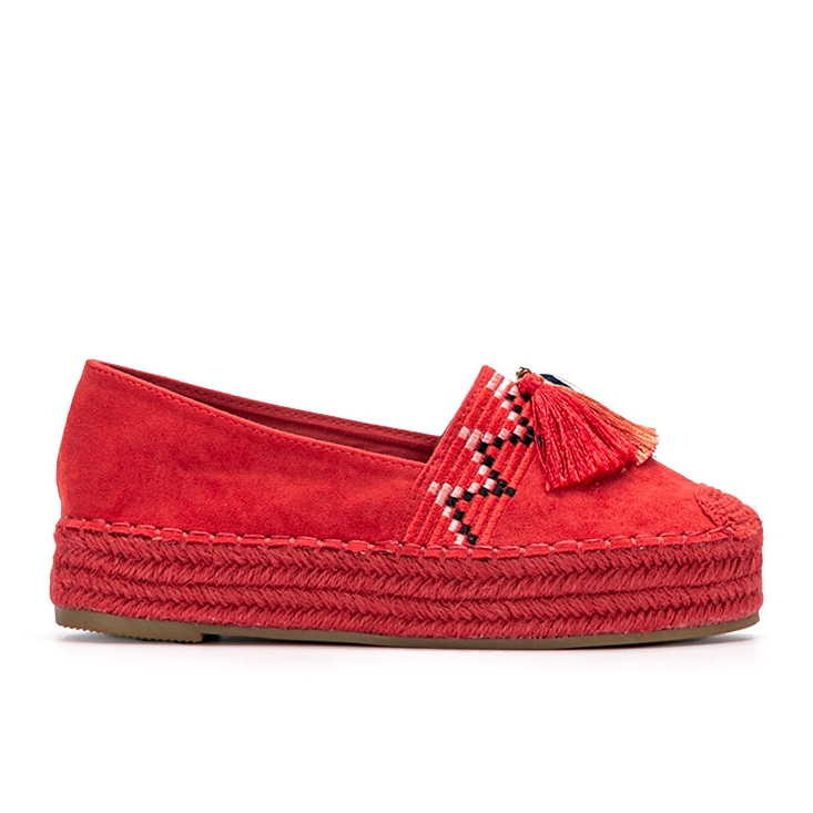 Coura Espadrillas rosse sulla piattaforma Pisquid rosso