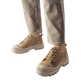 Sneakers in pelle beige Big Star KK274511