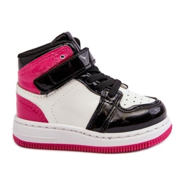 Scarpe sportive da bambino in vernice rosa e bianca Milara