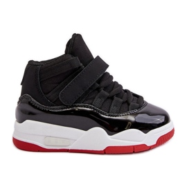 Scarpe stringate sportive per bambini Nere e rosse Darina nero