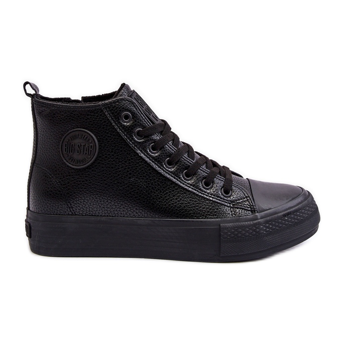 Sneakers alte isolanti da uomo con cerniera nera Big Star nero