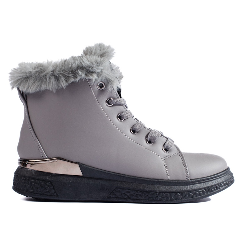Stivaletti stringati Shelovet isolanti grigi grigio
