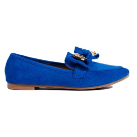 Mocassini da donna in camoscio blu di Shelovet