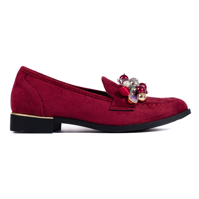 Lords da donna bordeaux con cristalli Shelovet rosso
