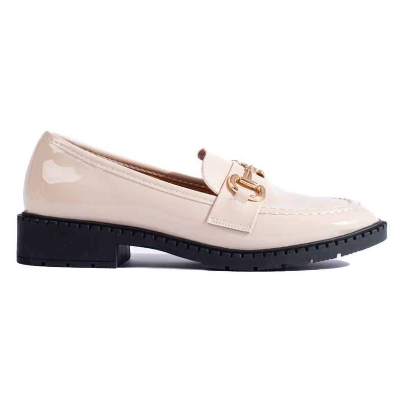 Mocassini Shelovet eleganti in vernice beige