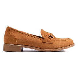 Lords da donna in camoscio color cammello di Shelovet marrone