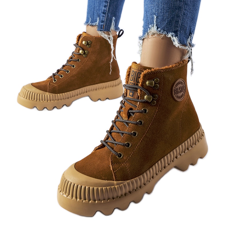 Lavoratori in pelle marrone Big Star KK274520