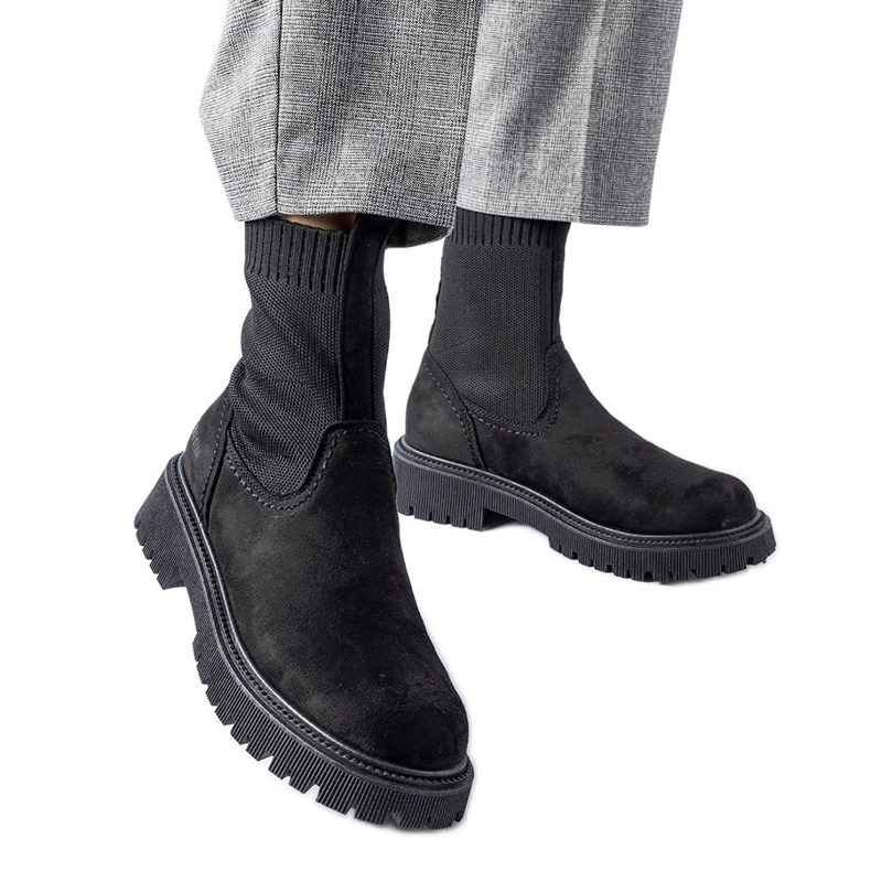 Stivaletti a calza neri Big Star MM274540 nero