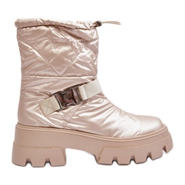 PH2 Stivali da donna con suola massiccia e tacco piatto, Beige Werikse