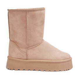 PS1 Stivali da neve beige Abrams da donna con isolamento in pelliccia