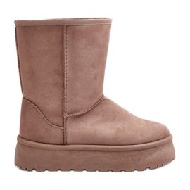 PS1 Stivali da neve da donna con isolamento in pelliccia Abrams beige scuro
