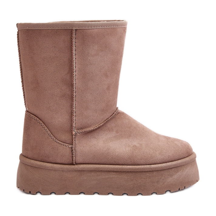PS1 Stivali da neve da donna con isolamento in pelliccia Abrams beige scuro