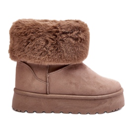 PS1 Stivali da neve Rainsa da donna beige con pelliccia