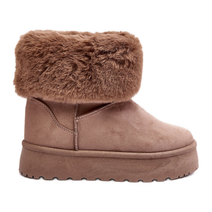 PS1 Stivali da neve Rainsa da donna beige con pelliccia