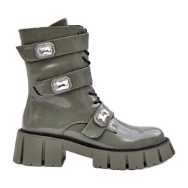 Stivali Worker da Donna Vernice Verde S.Barski MR870-61
