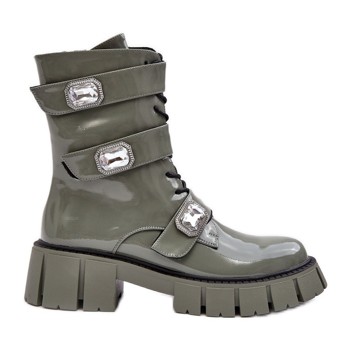 Stivali Worker da Donna Vernice Verde S.Barski MR870-61