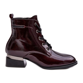 Vinceza Stivaletti isolanti in vernice Borgogna Achonia rosso