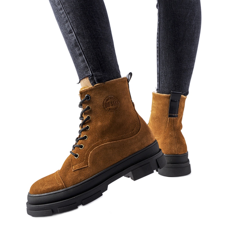 Lavoratori in pelle marrone Big Star KK274524