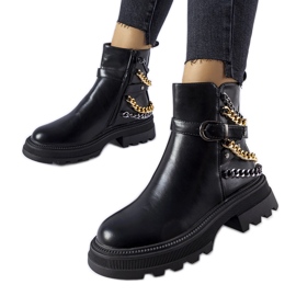 Stivaletti neri con catene decorative di Bonenfant nero