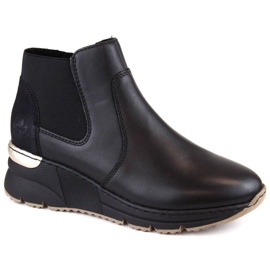 Stivali con zeppa in pelle Rieker W RKR626 neri nero