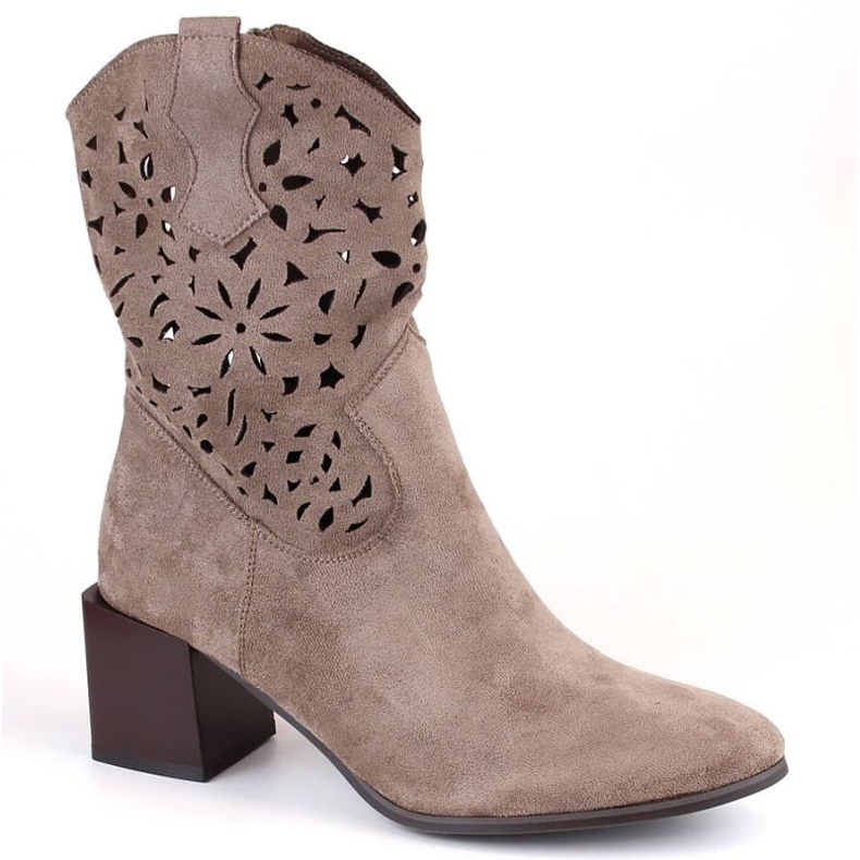 Jezzi W JEZ417B stivali da cowboy traforati, beige