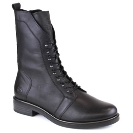 Rieker Comodi stivali in pelle isolanti Remonte W RKR630, neri nero
