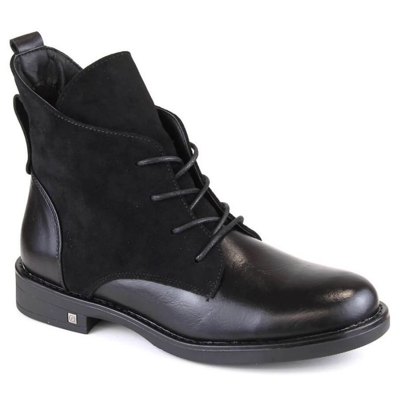 Stivaletti isolati con tacco piatto Potocki W WOL88C, neri nero