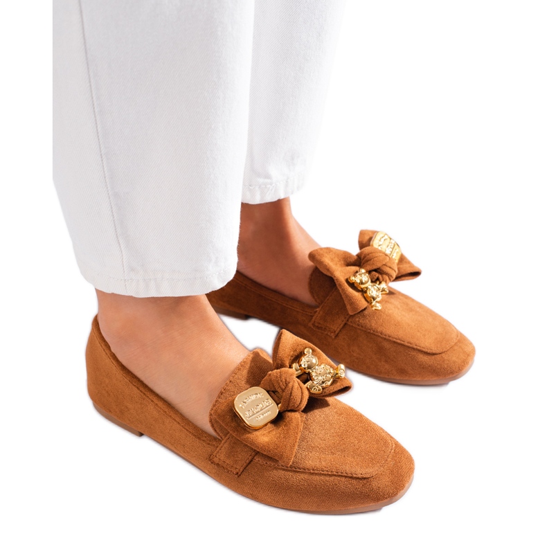 Mocassini da donna in camoscio marrone Shelovet