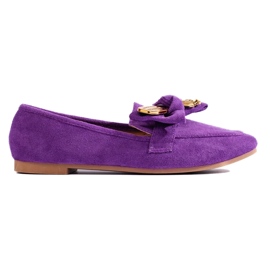 Mocassini da donna in camoscio viola