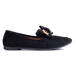 Mocassini da donna in camoscio nero Shelovet