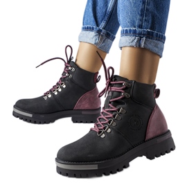 Stivali neri e bordeaux Big Star MM274318 nero