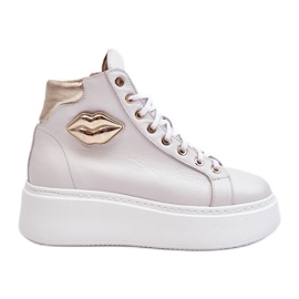 Sneakers Alte con Zip da Donna Lemar Bianche Katerin bianca