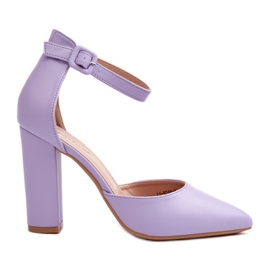 Décolleté in pelle con tacco alto, Salira viola