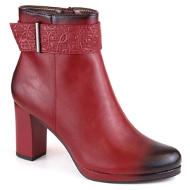 M. DASZYŃSKI Stivaletti rossi isolanti da donna con tacco alto e plateau M.Daszyński AF125-19 rosso
