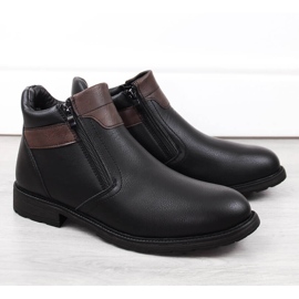 Stivali da uomo con cerniere nere isolanti, stile uomo WS-001 nero
