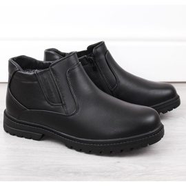 Atletico Stivali da uomo, stivali Chelsea isolanti, stile uomo nero WS-006