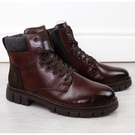 Stivali in pelle isolanti da uomo, marrone Rieker 32205-25