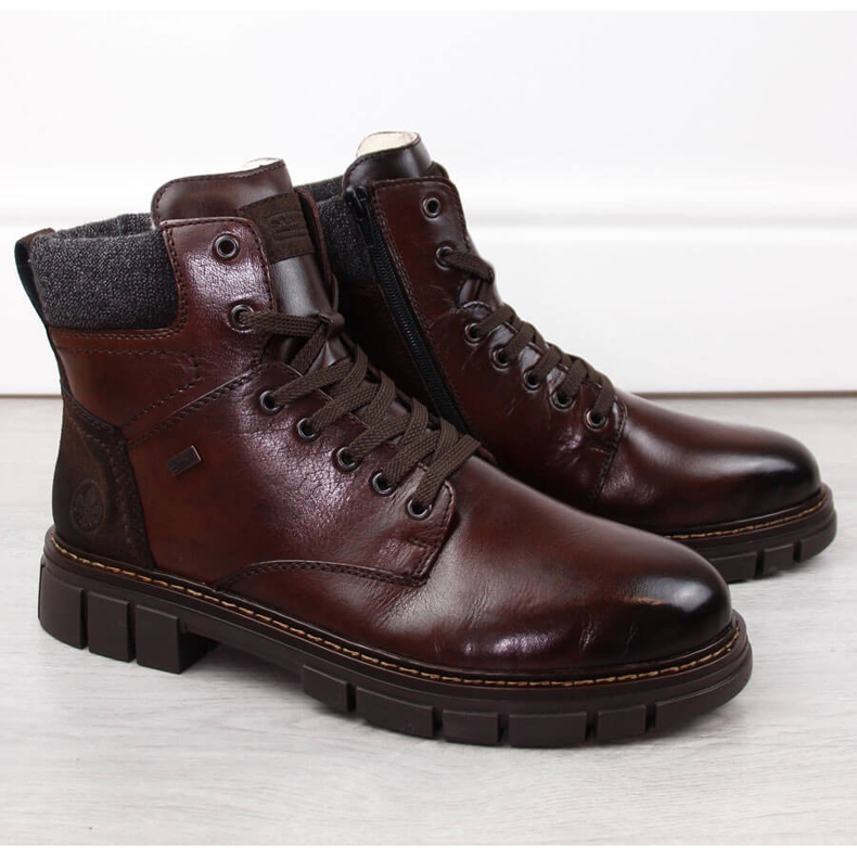 Stivali in pelle isolanti da uomo, marrone Rieker 32205-25