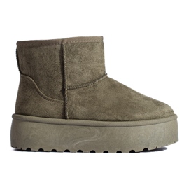 Stivali da neve con plateau da donna verdi Shelovet verde