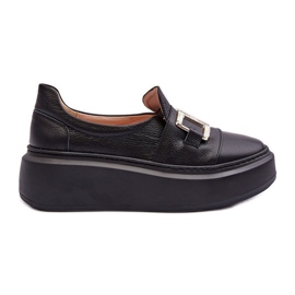 Lewski Shoes Scarpe da Donna in Pelle con Plateau Nere Lewski 3398/2 nero