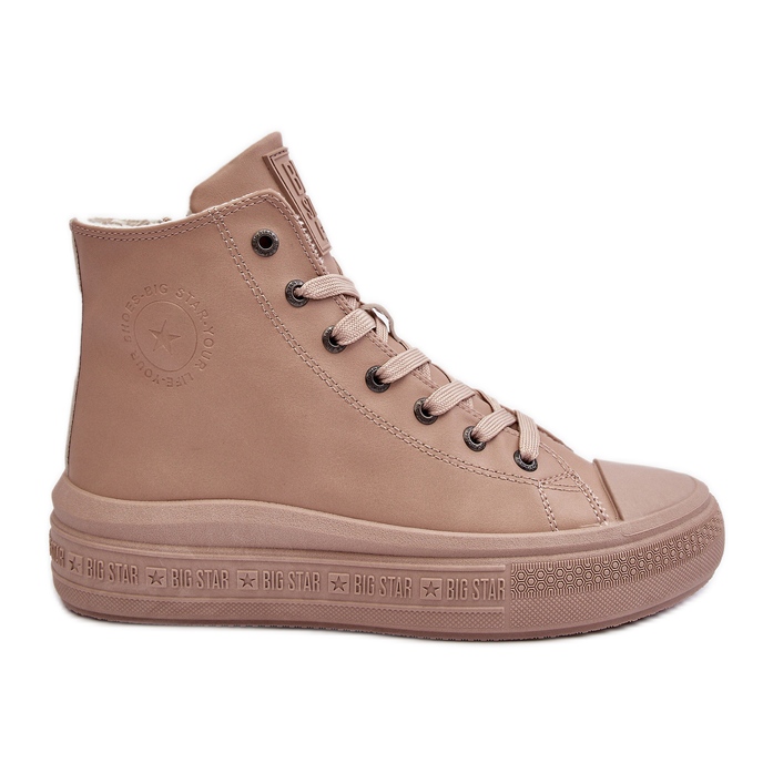 Scarpe da ginnastica isolate con cerniera da donna Beige Big Star MM274022