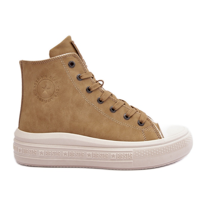 Scarpe da ginnastica isolate con cerniera da donna Camel Big Star MM274026 beige