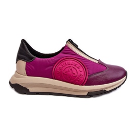 Scarpe sportive da donna in pelle Maciejka 06296-15 Fucsia rosa