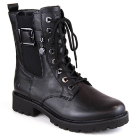 Rieker Comodi stivali in pelle isolanti Remonte W RKR618 neri nero