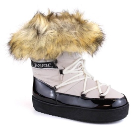Doposci stringati Vinceza W JAN262 beige con pelliccia